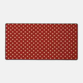 ROT MIT TINY GOLD VALENTINE LIEBE HERZEN SCHREIBTISCHUNTERLAGE