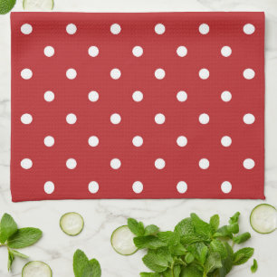 Rot mit weißen Polka-Punkten Handtuch