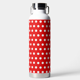 Rot mit weißen Polka-Punkten Trinkflasche