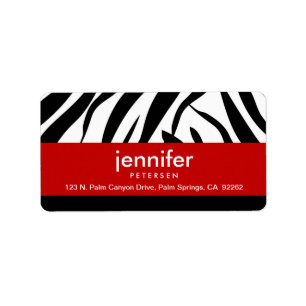Rot mit Zebra Print, Adresslisten Adressaufkleber