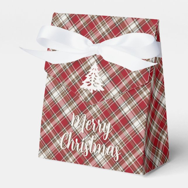 Rot, Mocha & Cream Kariert - Frohe Weihnachten + B Geschenkschachtel (Vorderseite)