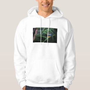 Rot mustert Frosch auf Blatt Hoodie