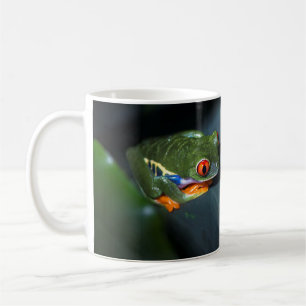 Rot mustert Frosch-Sitzen Kaffeetasse