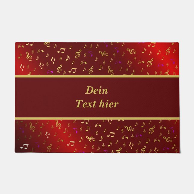 rot, notiert, musikalisch, melodie, musik, sound,  fußmatte (Vorderseite)
