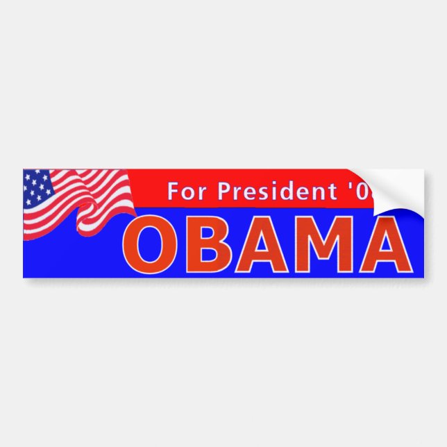Rot Obama 08 Autoaufkleber (Vorne)