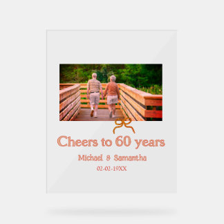 Rot oder Schleife prostet 60 Jahre Hochzeitsjubilä Acrylschild