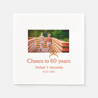 Rot oder Schleife prostet 60 Jahre Hochzeitsjubilä Serviette