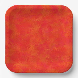 Rot-orange abstraktes Muster Pappteller