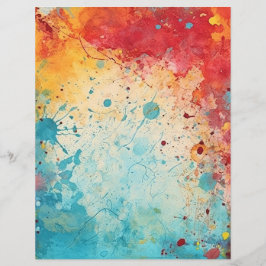 Rot, orange, Aquamarine Aquarellseiten