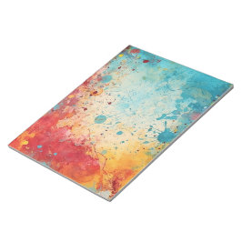 Rot, orange, Aquamarine Aquarellseiten Notizblock
