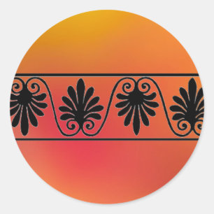 Rot-Orange-Aufkleber Runder Aufkleber
