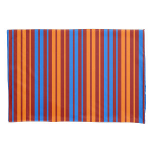 Rot Orange Blau Vertikale Streifen Design   Kissenbezug