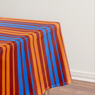 Rot Orange Blau Vertikale Streifen Design   Tischdecke