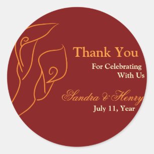 Rot & Orange Calla Lilies Bevorzugung Stickers