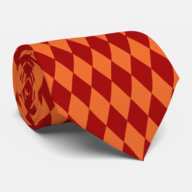 Rot-Orange-Harlekin-Karuomuster-Design  Krawatte (Von Creator hochgeladen)