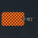 Rot   Orange Karo Prüfmuster Gepäckanhänger<br><div class="desc">Red   Orange Karo Checkered Checkerboard Muster Gepäckmarke</div>