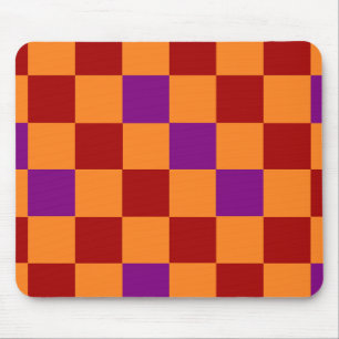 Rot Orange Lila Kariertes Muster Design Mousepad