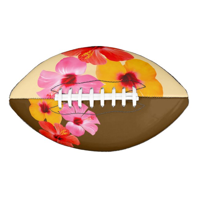 Rot Orange Pink Hibiskus Blumen Football (Vorderseite)