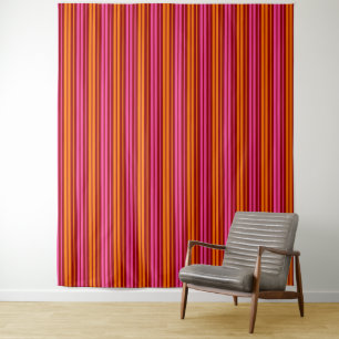 Rot Orange Pink Vertikale Streifen Design Wandteppich