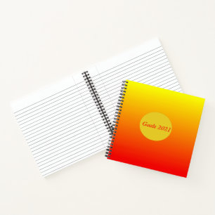 Rot, orange und gelb notizbuch