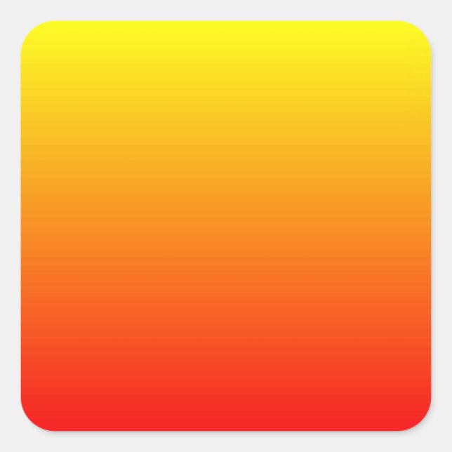Rot, orange und gelb quadratischer aufkleber (Vorderseite)