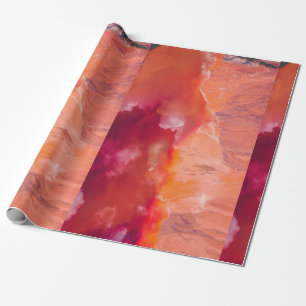Rot-Orange-Waves-Tapete Geschenkpapier