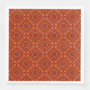 Rot, orangefarbenes Spanisches, Diamant gezogenes  Serviette