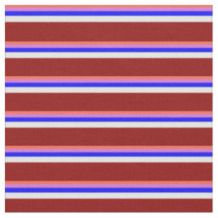 Rot, Orchid, Blau, Minzcreme und dunkle rote Strei Stoff
