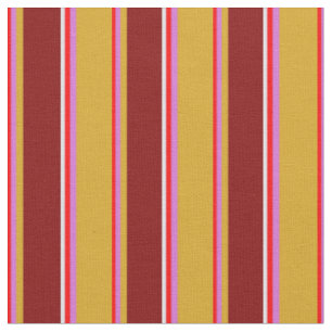 Rot, Orchid, Goldenrod, Maroon & Lavender Lines Stoff