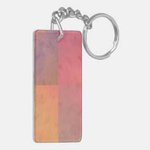 Rot Pink Orange Gelb Geometrische Wasserfarben Kun Schlüsselanhänger