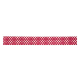 Rot + Polka Weiße Punkte Satinband