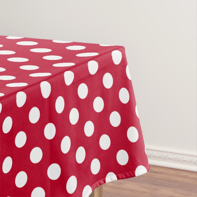 Rot + Polka Weiße Punkte Tischdecke (Beispiel)