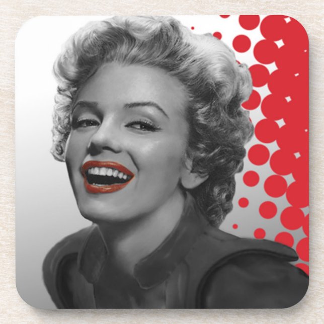 Rot punktiert Marilyn Untersetzer (Vorderseite)