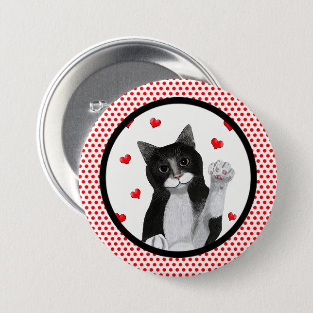 Rot punktiert schwarze Grenze Button (Vorne & Hinten)