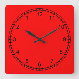 Rot Quadratische Wanduhr