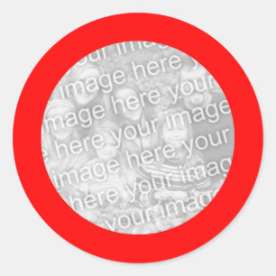 Rot-Rahmen-Aufkleber Runder Aufkleber