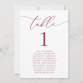 Rot-Romantische Tischnummer