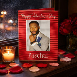 Rot-Romantischer Glückstag Valentinstag an Ihm Fot Karte