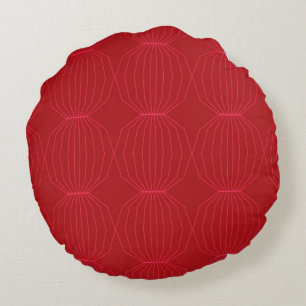 Rot, Rosa, cool, einzigartig, trendig, dekorativ Rundes Kissen