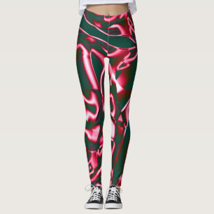 Rot-Rosa-Farbtöne auf abstrakten Tapes in dunklem  Leggings