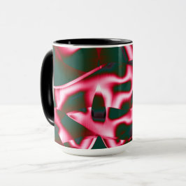Rot-Rosa-Farbtöne auf abstrakten Tapes in dunklem Tasse