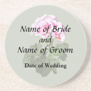 Rot-Rosa-Geranium-Hochzeitslieferungen Untersetzer