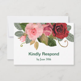 Rot-Rosa-Grenze - RSVP Karte