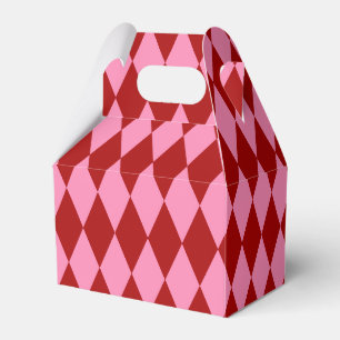 Rot Rosa Harlekin Karomuster Design Geschenkschachtel