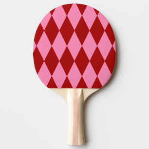 Rot Rosa Harlekin Karomuster Design Tischtennis Schläger