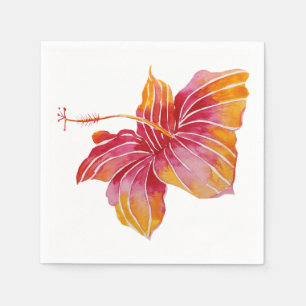 Rot-Rosa-Hawaiianische Hibiskus-Blume Papier Neape Serviette