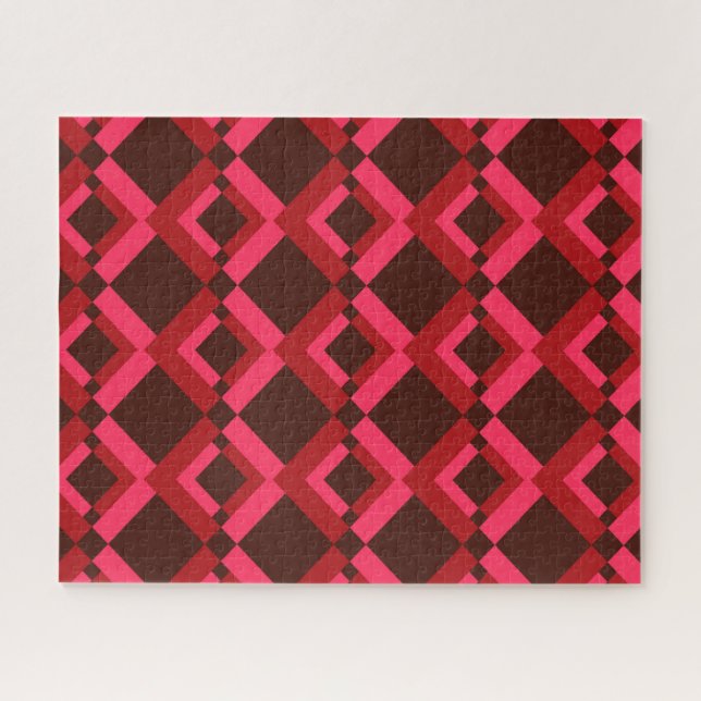 Rot, Rosa, kühn, lebhaft, cool, trendig geometrisc (Horizontal)
