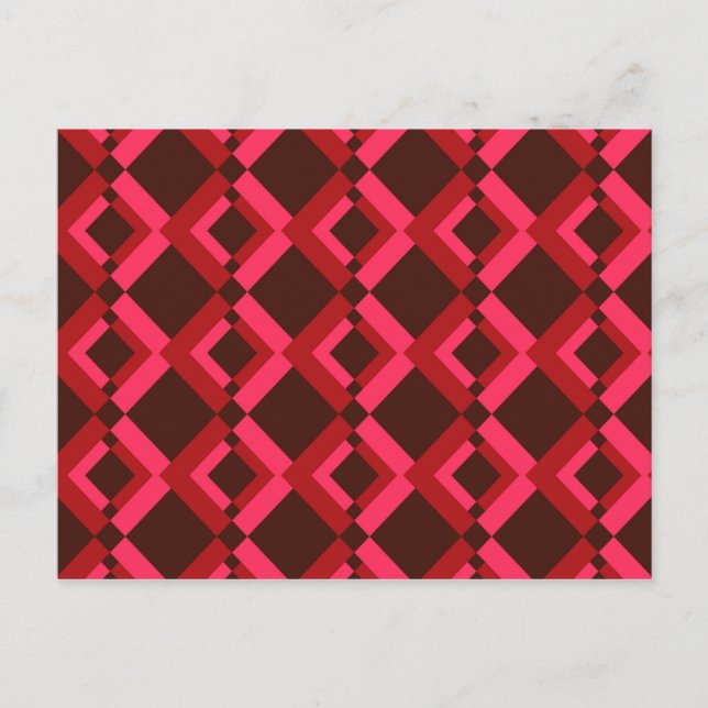 Rot, Rosa, kühn, lebhaft, cool, trendig geometrisc Postkarte (Vorderseite)