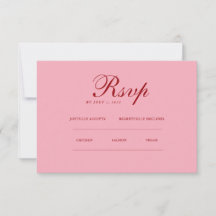 Rot rosa Minimalist Elegant | RSVP & QR Website