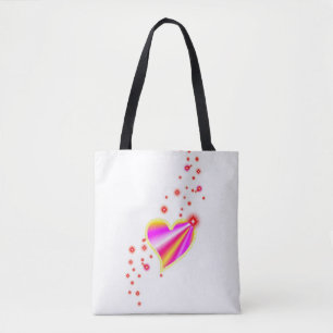 Rot-Rosa-Regenbogenherz mit Sternen Tasche